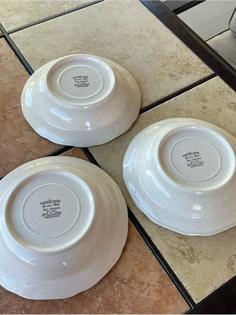 Mikasa Garden Club Day Dreams EC461 8” Soup Salad Bowls, Set of 3, EUC